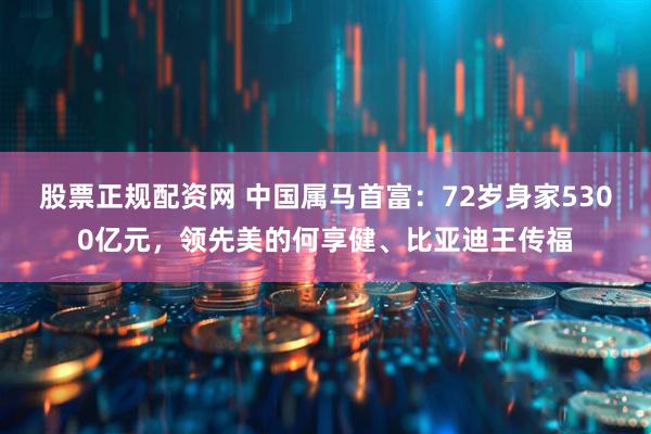 股票正规配资网 中国属马首富：72岁身家5300亿元，领先美的何享健、比亚迪王传福